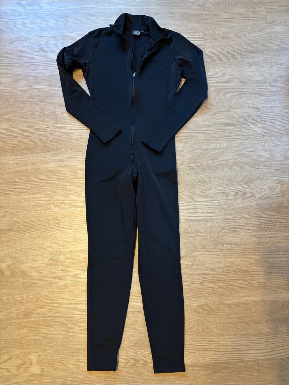 VTG NILS Women’s M Vanity Baselayer Zip Bodysuit Black Ski Suit Lined Catsuit